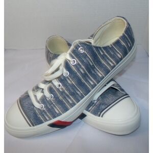 Pro-Keds Royal Lo Lace Up~SZ 12~ BLUE STRIPED Canvas Shoes Sneaker